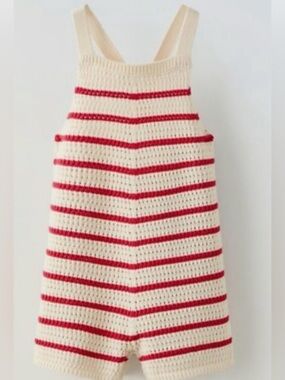 Zara striped crochet romper